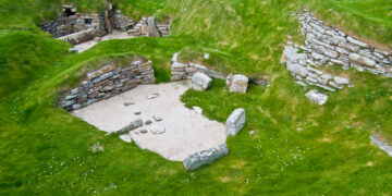 The oldest house in the UK is nearly 6000 years old and has stone furniture that is still intact today