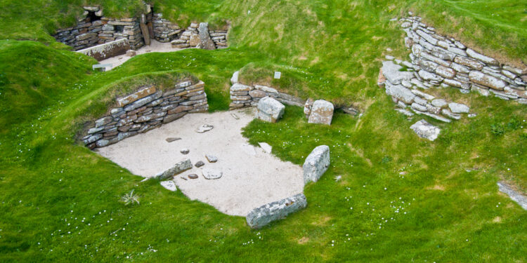 The oldest house in the UK is nearly 6000 years old and has stone furniture that is still intact today